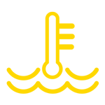 Yellow Thermometer Symbol